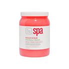 Jar of sugar scrub with 'Be Care Love' branding on a white background